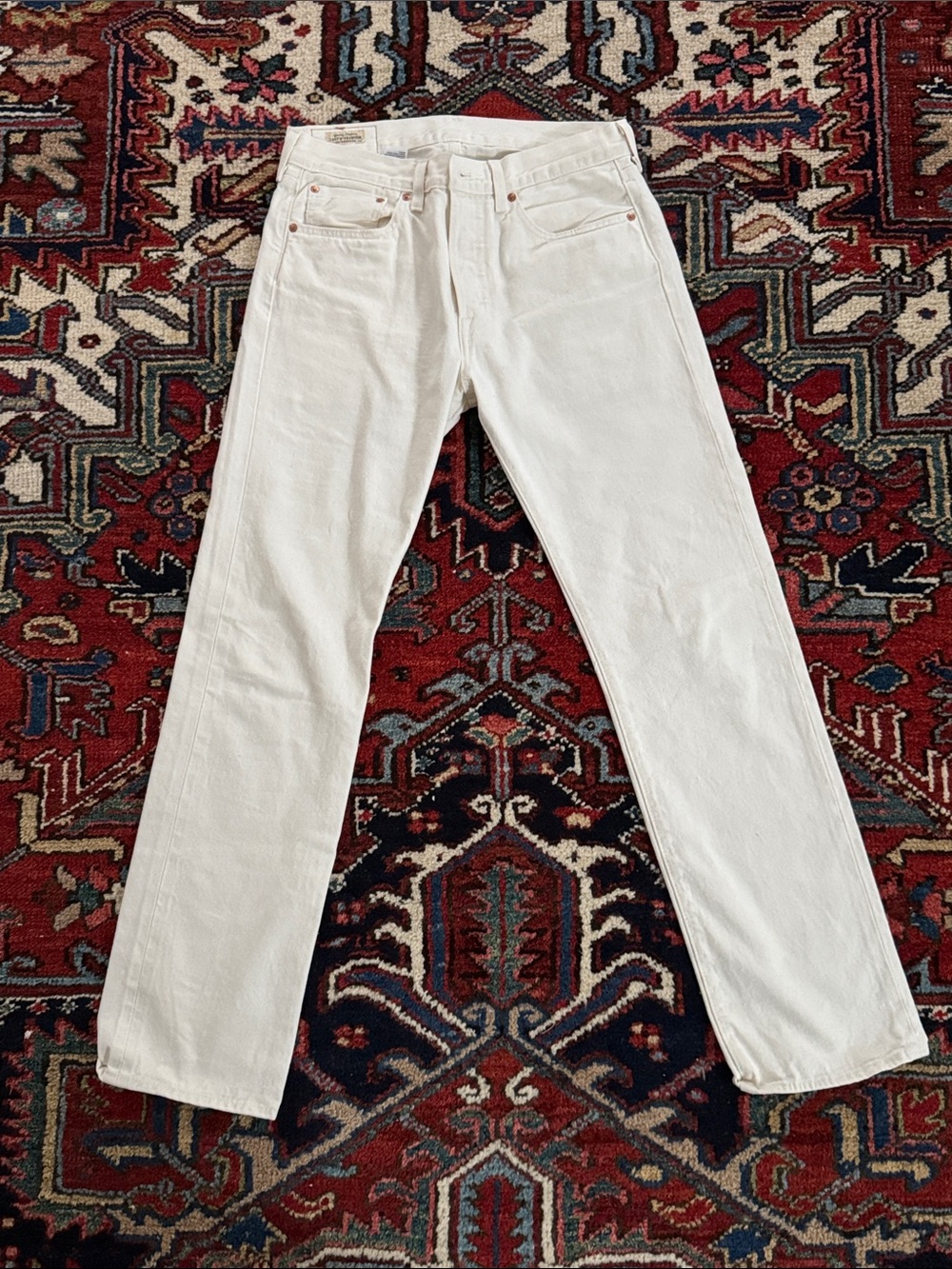 Levi’s 501 Selvedge White Men’s Straight-Leg Jeans 31 x 32